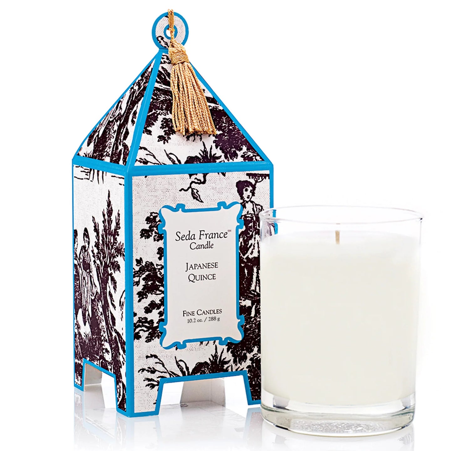 Japanese Quince Toile Pagoda Candles