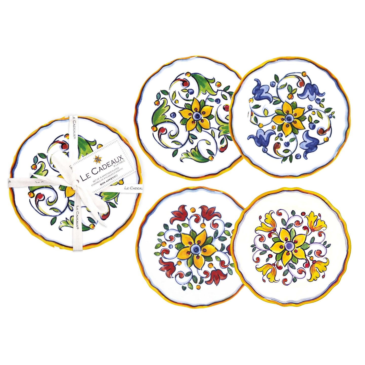 Le Cadeaux | Capri Appetizer Plates (Set of 4)
