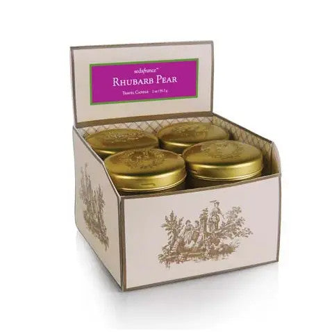 Rhubarb Pear Travel Tin Candle