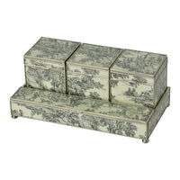 Black Toile Three Box Vanity Set – JM Piers