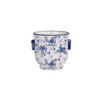 Winward Blue & White Rose Cache Pot