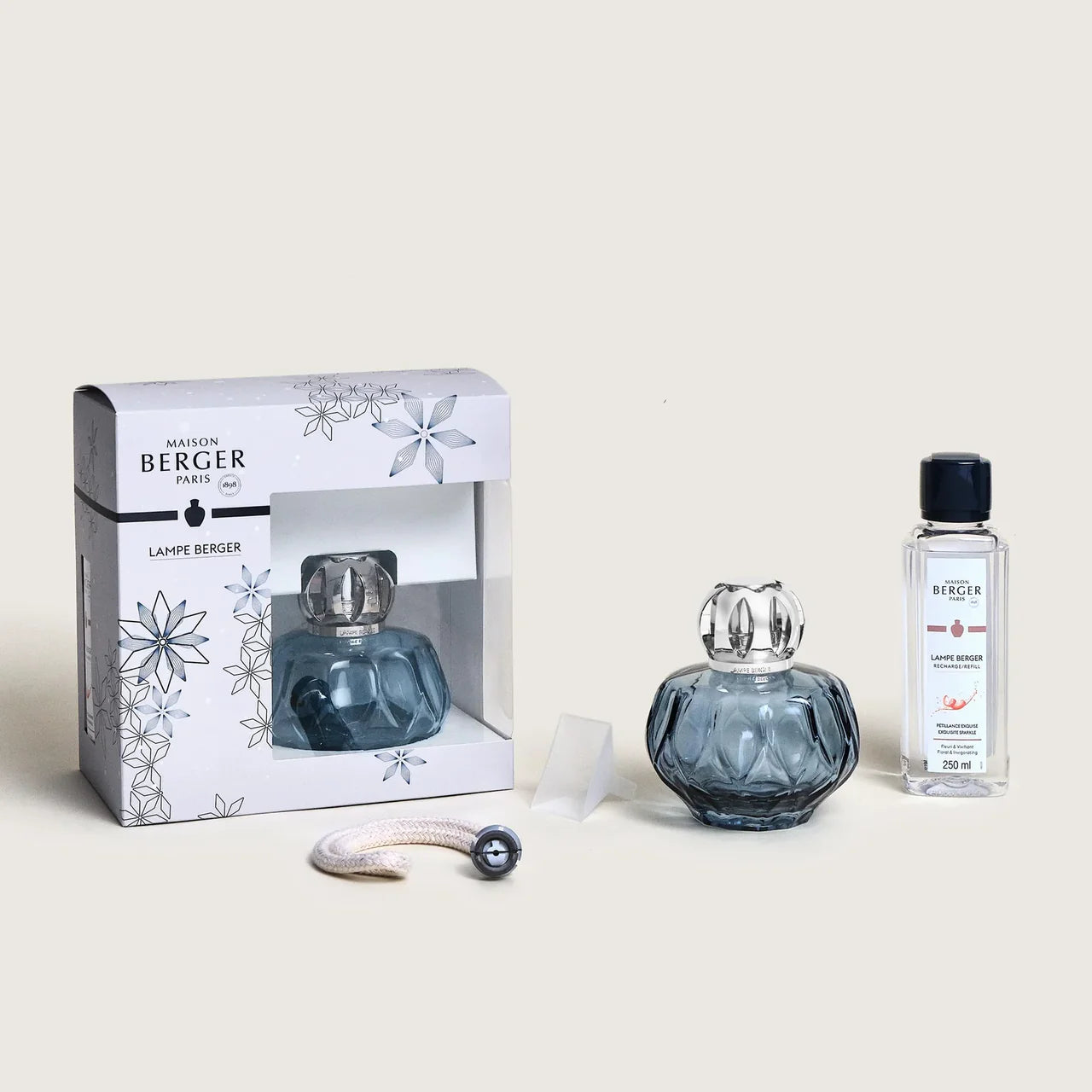 Rosalie Blue Lampe Gift Set by Maison Berger with Exquisite