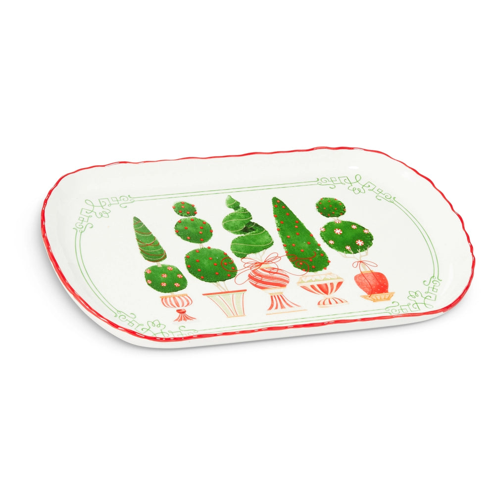 Les Jardins Noël Topiary Platter