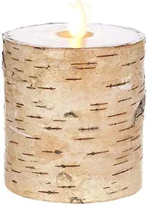 Moving Flame Birch Pillar Candles