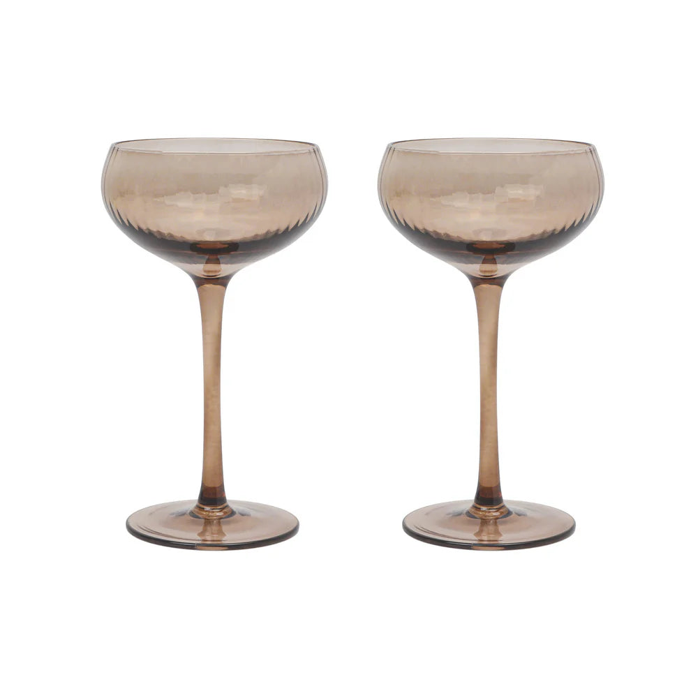 THE LOU COUPE GLASS - SET OF 2 SMOKE