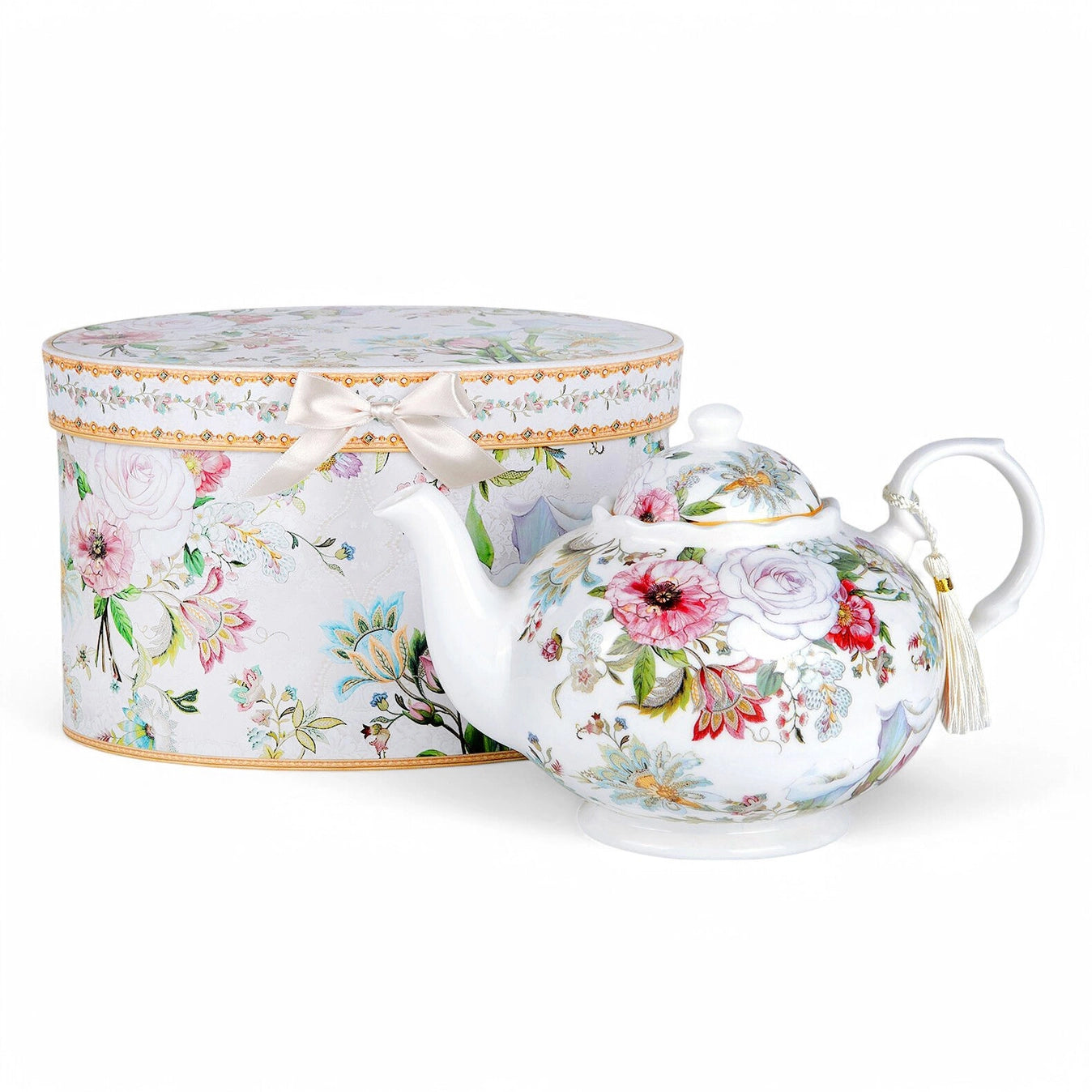 Dream Garden Bone China Teapot in Gift Box