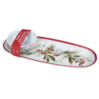 Melamine Oval Tray & Dip Bowl Set