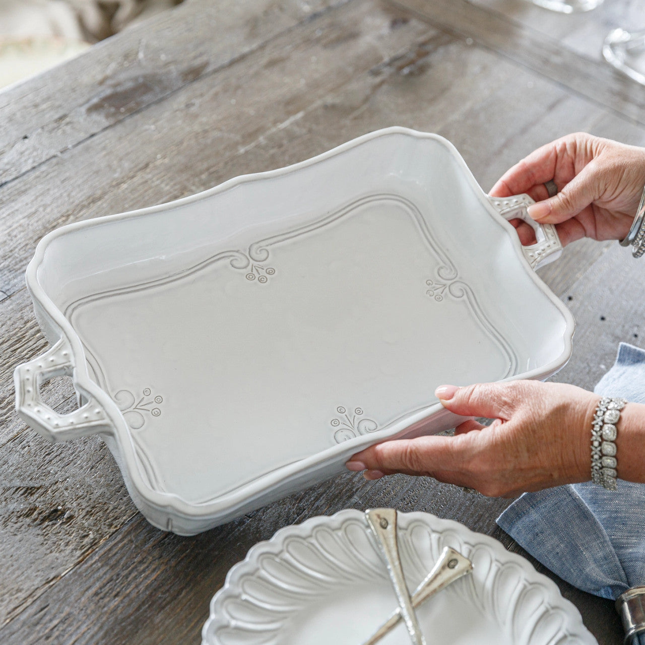 Bella Bianca Rectangular Lasagne Dish