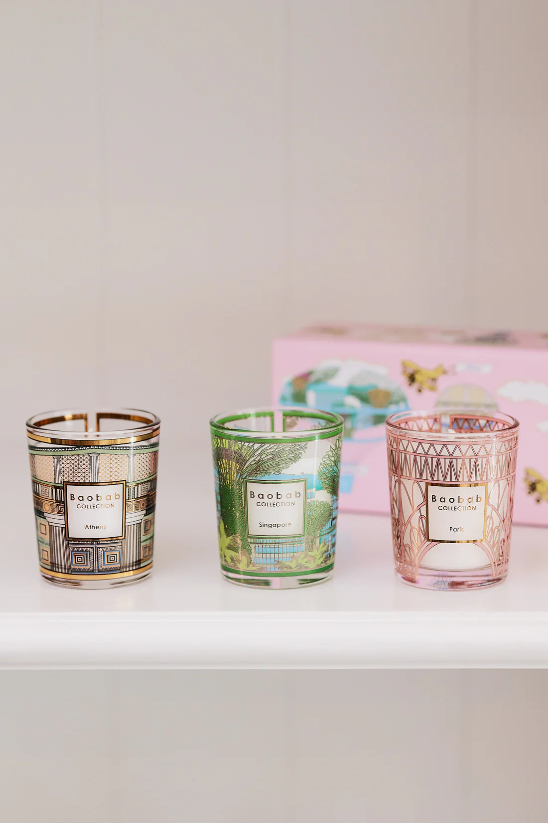 Baobab Collection Trio Travel Candles - Singapore, Athens & Paris