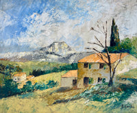 "Maison de Montagne" – French Signed Vintage Original Oil Painting