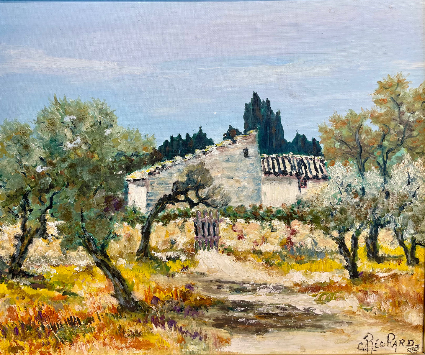 “Summer in the Luberon” – Signed Vintage French Oil Painting