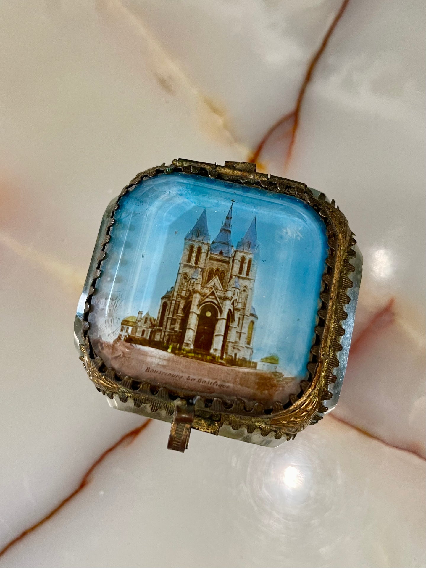 Vintage French Gilt Glass Jewelry Box – Bordeaux Souvenir