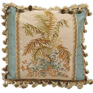 French Market Collection Aqua Foilage Pillow