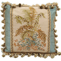 French Market Collection Aqua Foilage Pillow