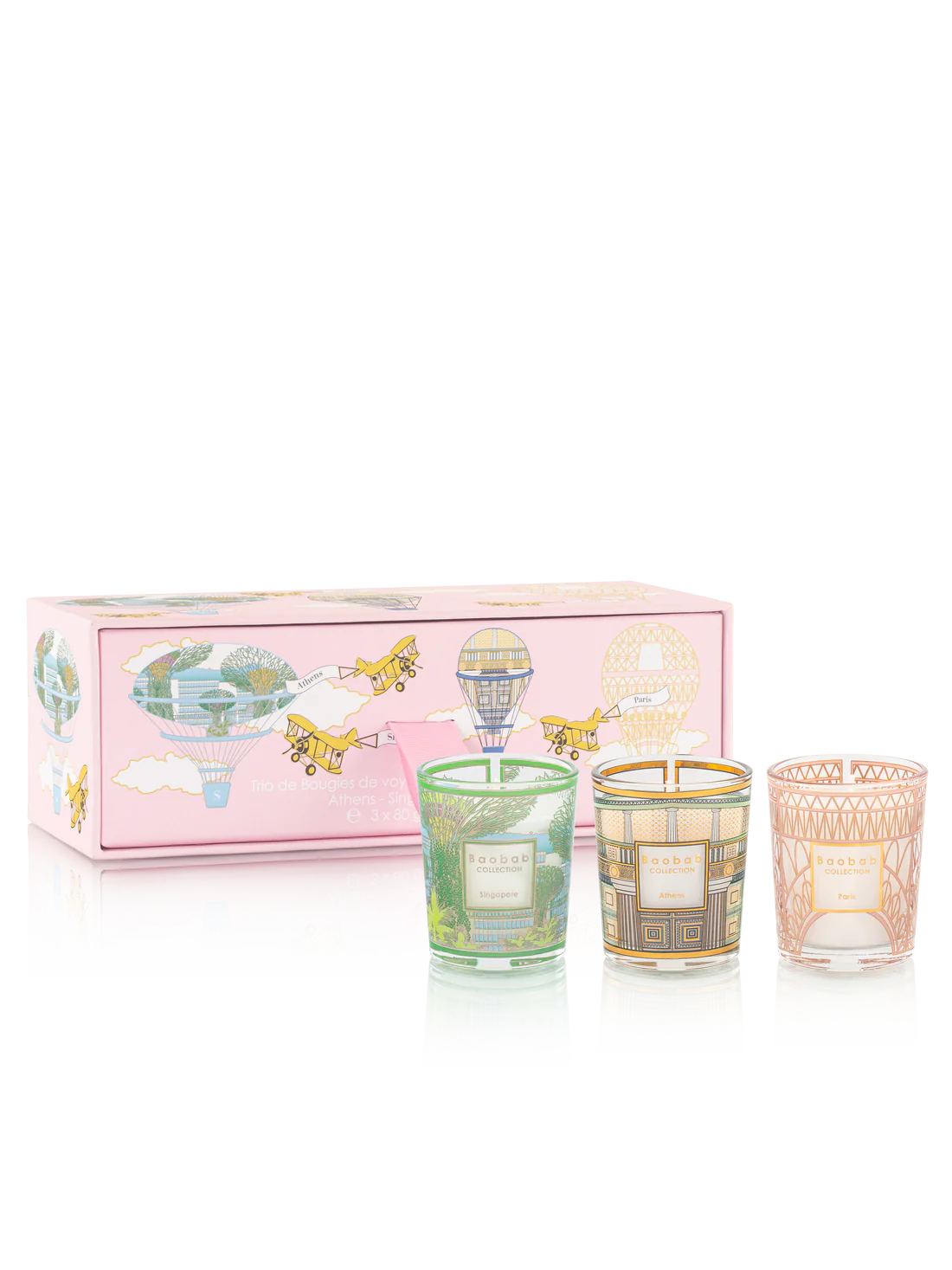 Baobab Collection Trio Travel Candles - Singapore, Athens & Paris