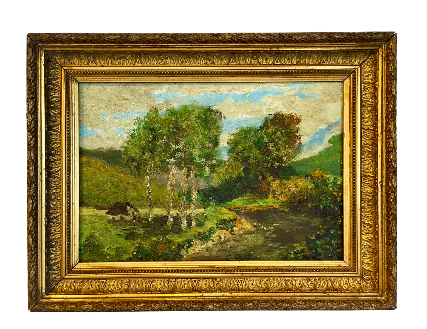 Paysage Provençal, Bord de Rivière | Original Oil on Canvas