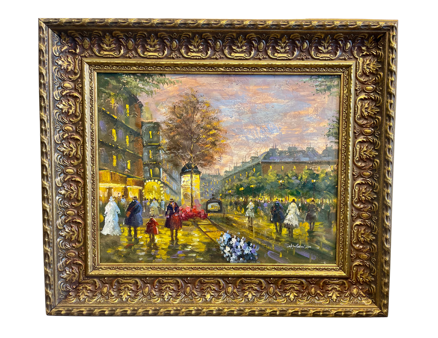 Boulevard en Lumière” | Vintage French Signed Oil Painting | 1960s