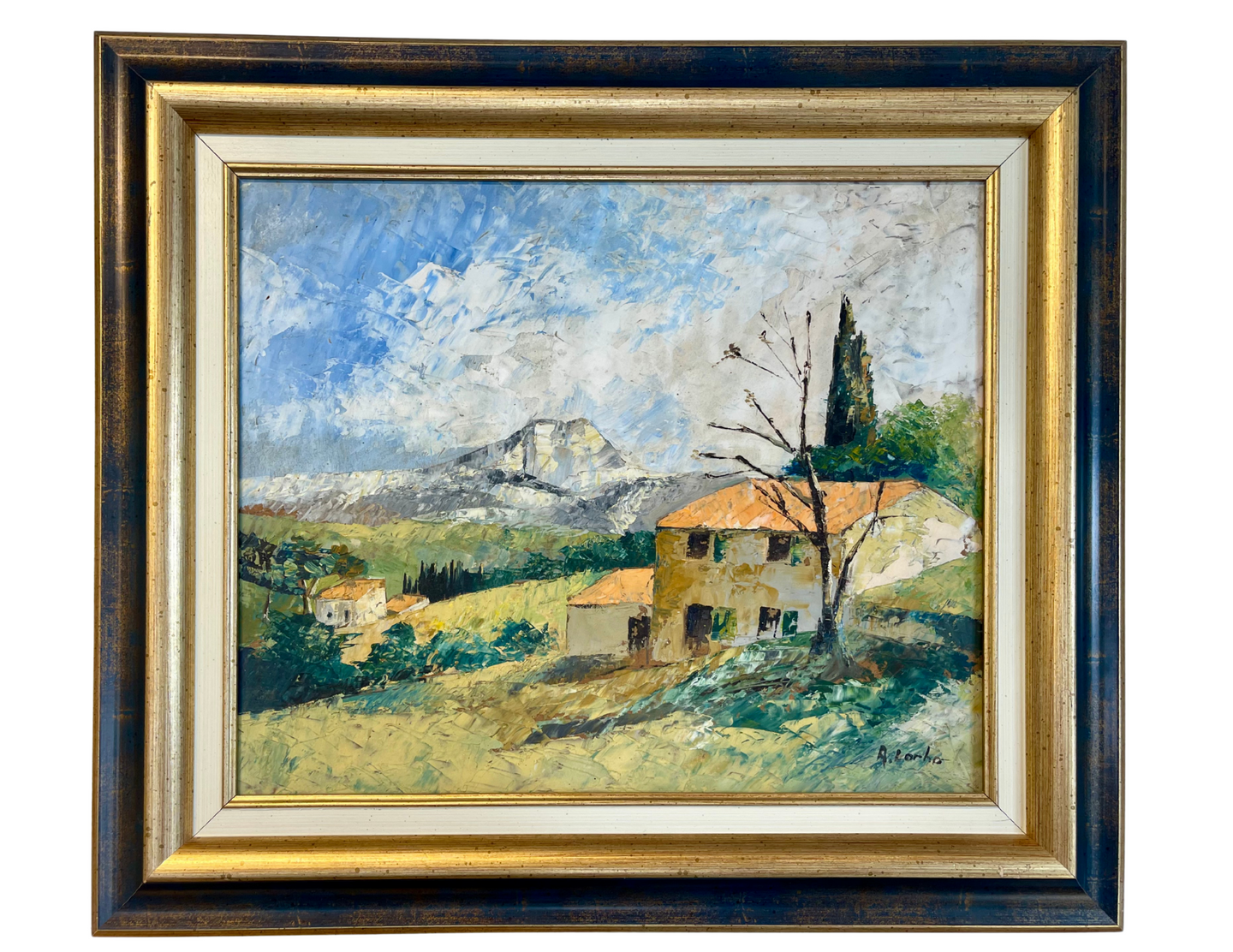 "Maison de Montagne" – French Signed Vintage Original Oil Painting