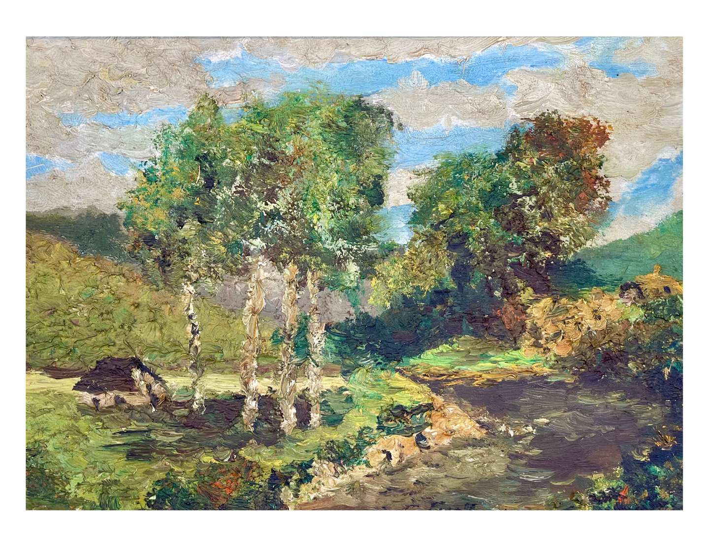 Paysage Provençal, Bord de Rivière | Original Oil on Canvas