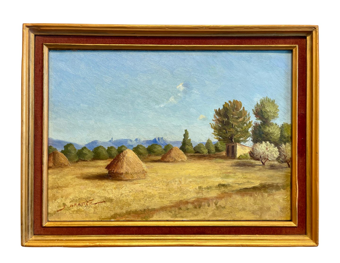 “Paysage Provençal” – Original French Oil Painting by F. Grainier