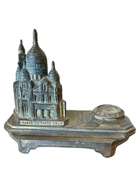 Antique French Cast Iron Inkwell – Sacré-Cœur | Art Deco