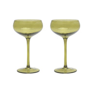 THE LOU COUPE GLASS - SET OF 2 OLIVE