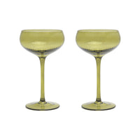 THE LOU COUPE GLASS - SET OF 2 OLIVE