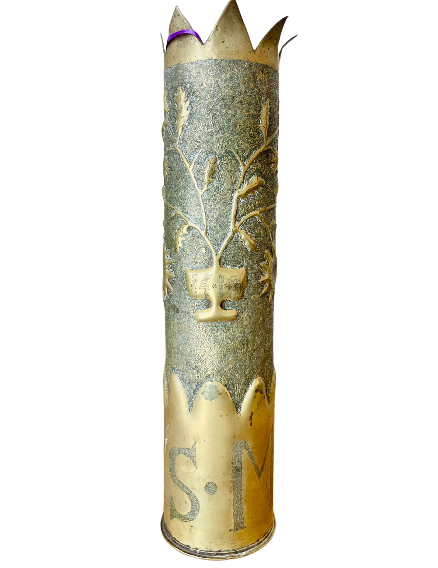 “S.M.” Monogrammed WWI Trench Art Shell – 1917