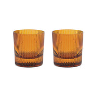 THE SCOUT LOWBALL GLASS - SET OF 2 AMBER