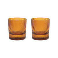 THE SCOUT LOWBALL GLASS - SET OF 2 AMBER