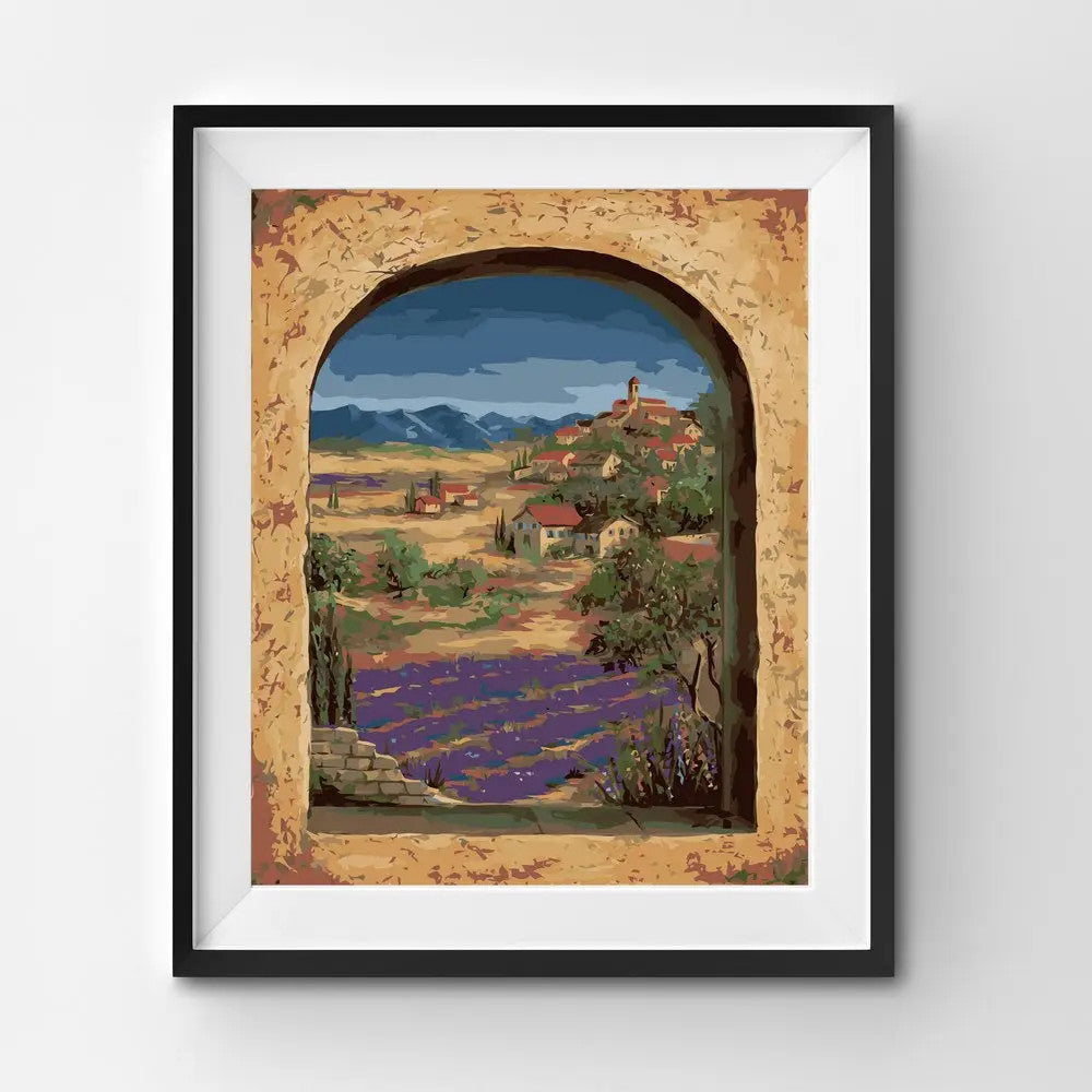 Lavender Fields and Village of Provence - Paint By Numbers