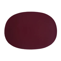 burgundy Faux Leather Deco Oval Placemats Set of 2