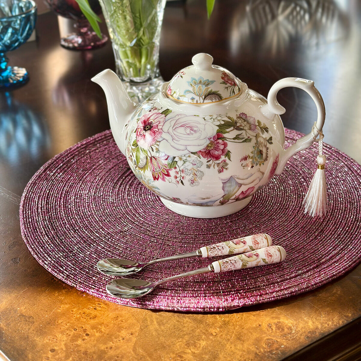 Dream Garden Bone China Teapot in Gift Box