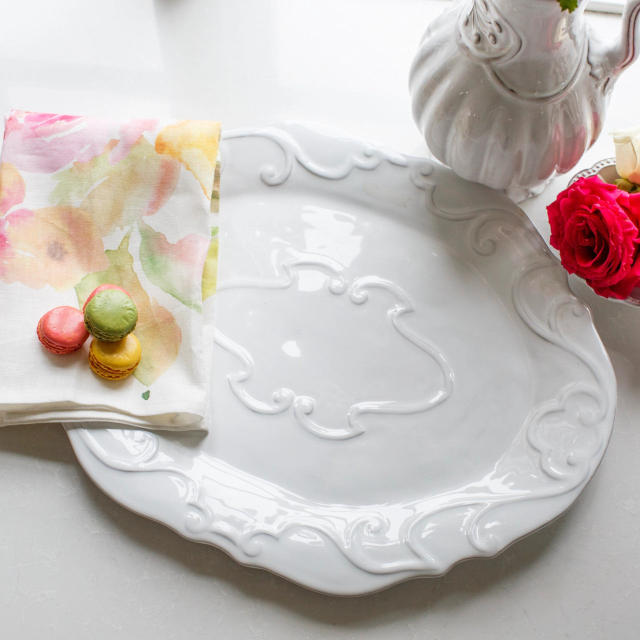 Bella Bianca Ribbon Oval Platter