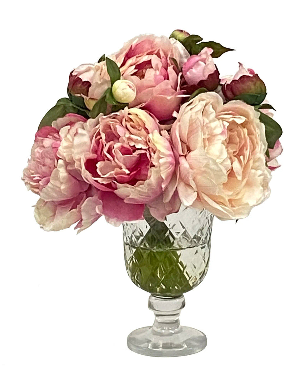 Winward Peony Mix in Crystal Vase