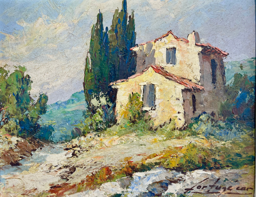 "Maison en Provence" Vintage Oil Painting