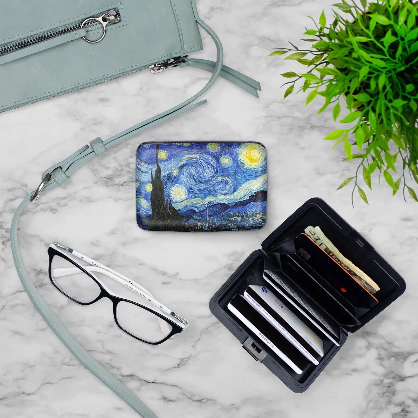 Vincent van Gogh “Starry Night” RFID Armored Wallet Card Holder