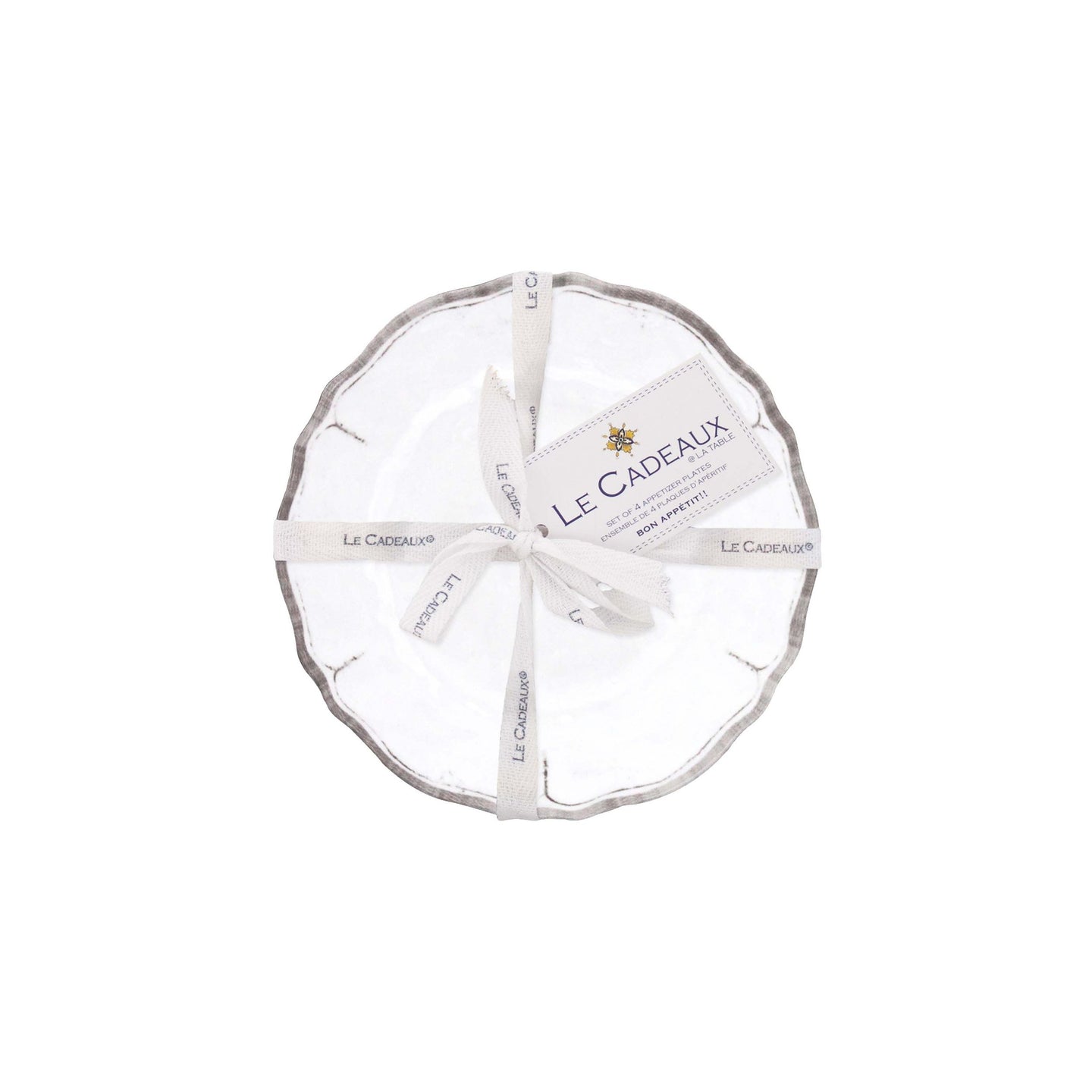 Le Cadeuax | Rustica Antique White Appetizer Plates (Set of 4)