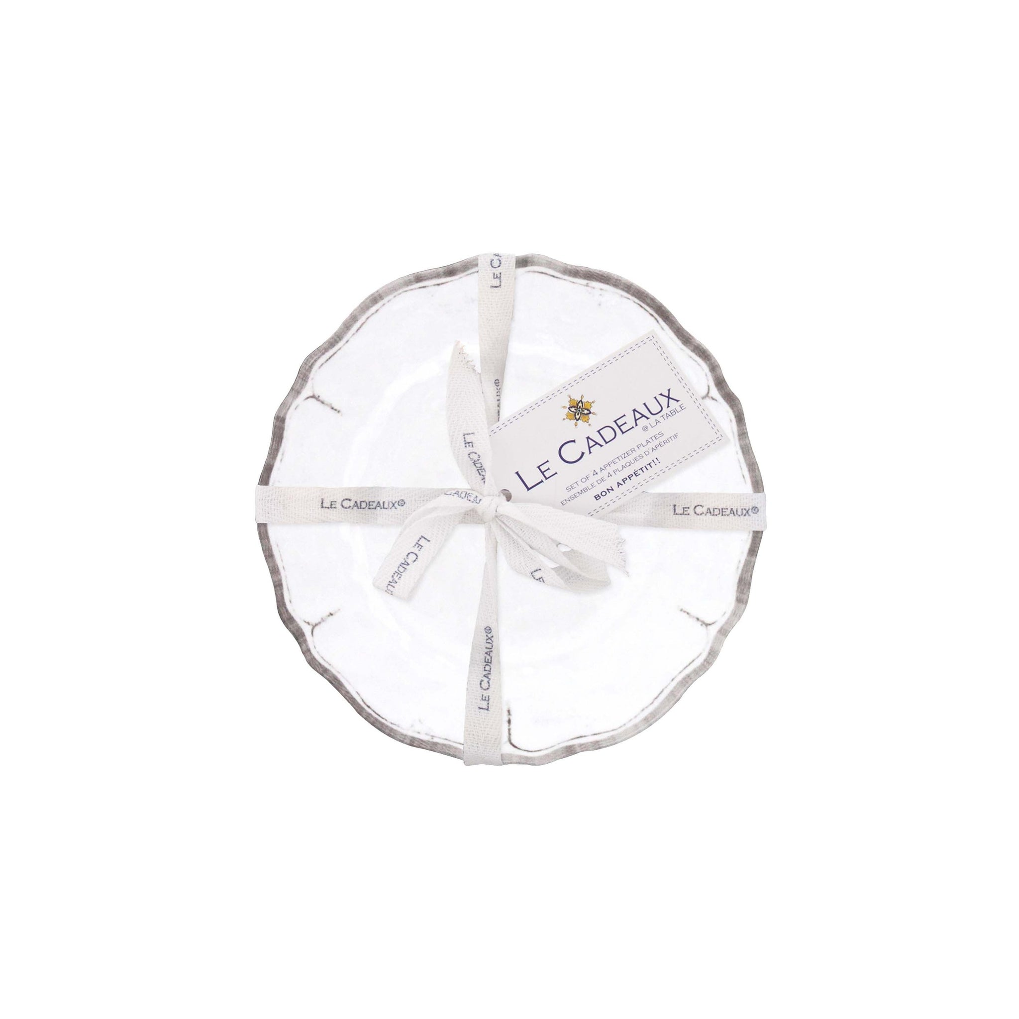 Le Cadeuax | Rustica Antique White Appetizer Plates (Set of 4)