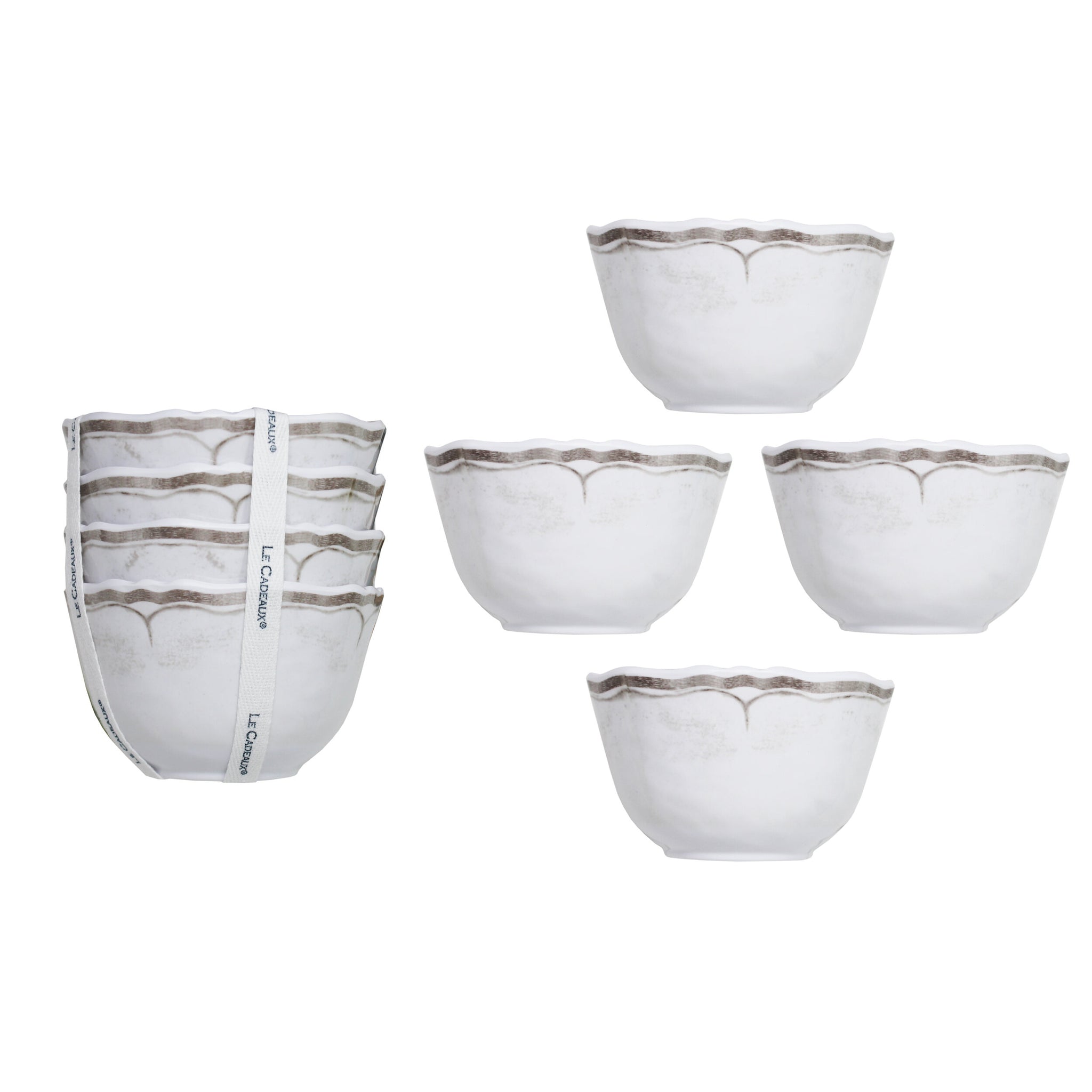 Le Cadeaux | Rustica Antique White Dessert Bowls (Set of 4)