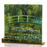 Flatyz Claude Monet Japanese Footbridge Art Candle with Metal Stand | Handcrafted Decorative Candle