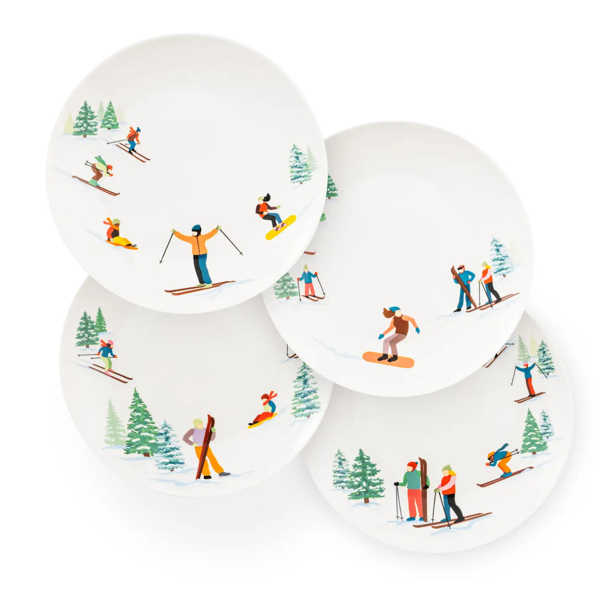 Après Ski Appetizer Plates – Set of 4