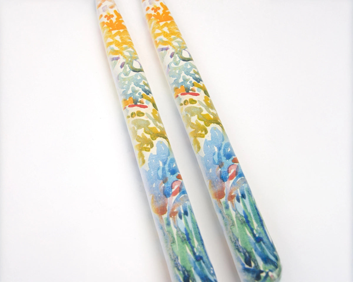 Les Chandelles d’Art — Flat Hand-Painted Taper Candles