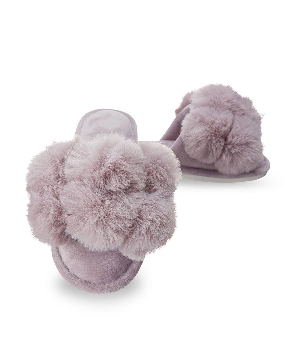 Lavande Luxe Pom Slides