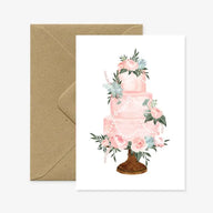 French Wedding Cake Congratulations Card