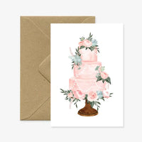 French Wedding Cake Congratulations Card
