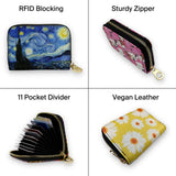 Van Gogh Irises RFID Zip Around Wallet Card Holder