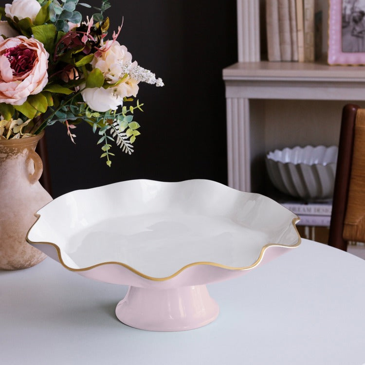 Beatriz Ball ENCANTO Carola Camellia & White Pedestal Cake Stand