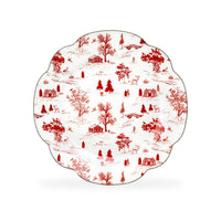 Red Village Fine Porcelain Dessert Plates – Set of 2