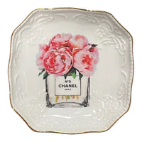 Pink Peonies Perfume Bottle Bon Bon Tray